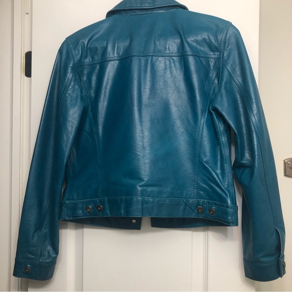 Blue gap leather jacket - Picture 2 of 5
